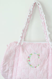 PINK BOWS QUILTED DUFFEL