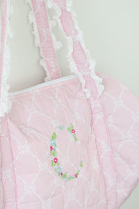 PINK BOWS QUILTED DUFFEL