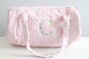 PINK BOWS QUILTED DUFFEL