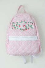 Load image into Gallery viewer, PINK BOWS QUILTED BACKPACK