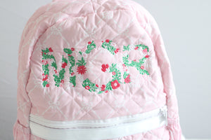 PINK BOWS QUILTED BACKPACK