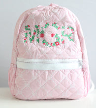 Load image into Gallery viewer, PINK BOWS QUILTED BACKPACK