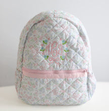 Load image into Gallery viewer, PASTEL FLORAL &amp; BOWS QUILTED BACKPACK