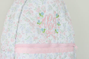 PASTEL FLORAL & BOWS QUILTED BACKPACK