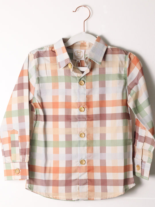 BOYS FALL PLAID BUTTON UP