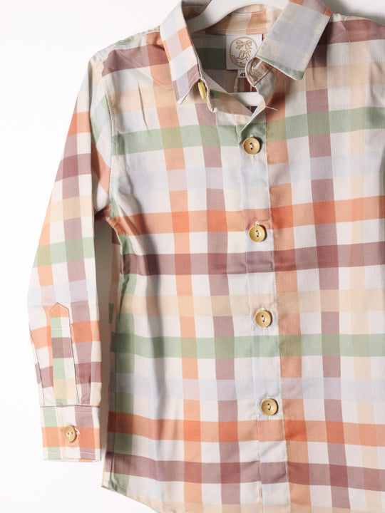 BOYS FALL PLAID BUTTON UP