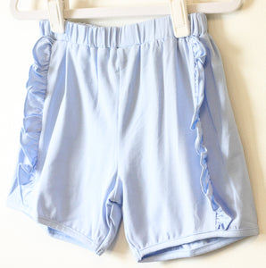 BABY BLUE KNIT RUFFLE SHORT