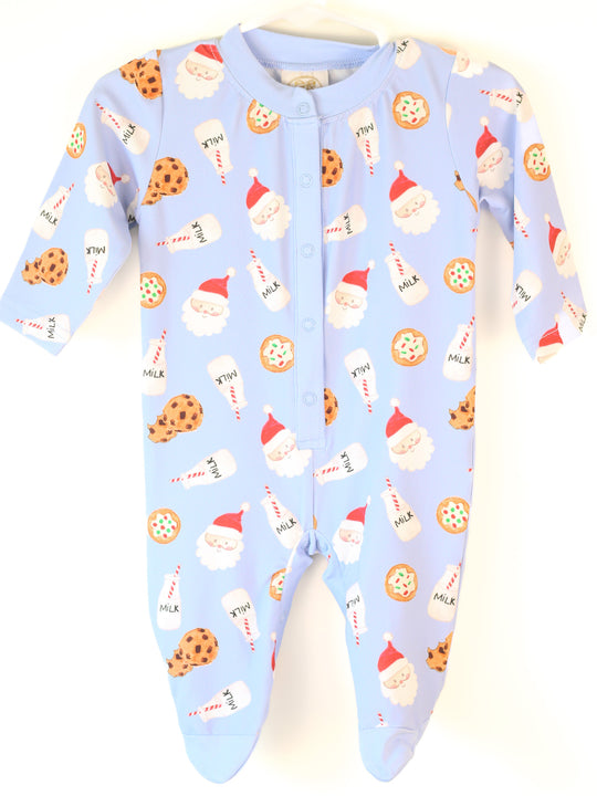 BLUE MILK & COOKIES FOOTIE LOUNGEWEAR