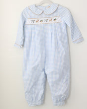 Load image into Gallery viewer, WINDOWPANE HUNTING RIBBON ROMPER