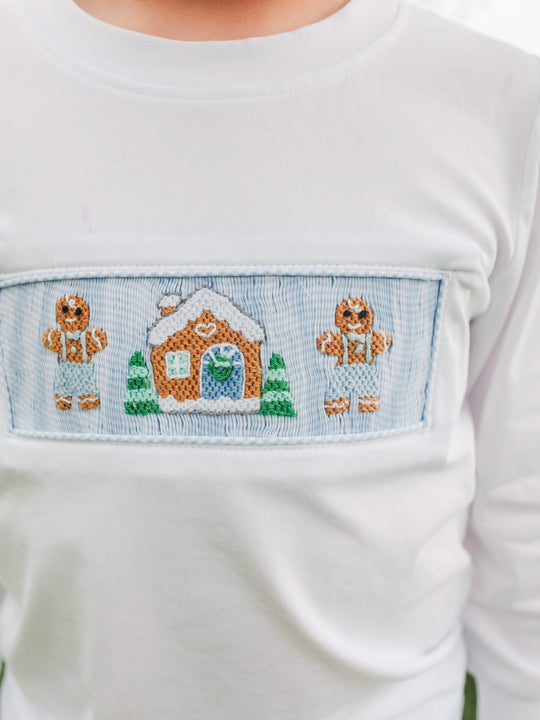 BOYS GINGERBREAD SMOCKED PANT SET