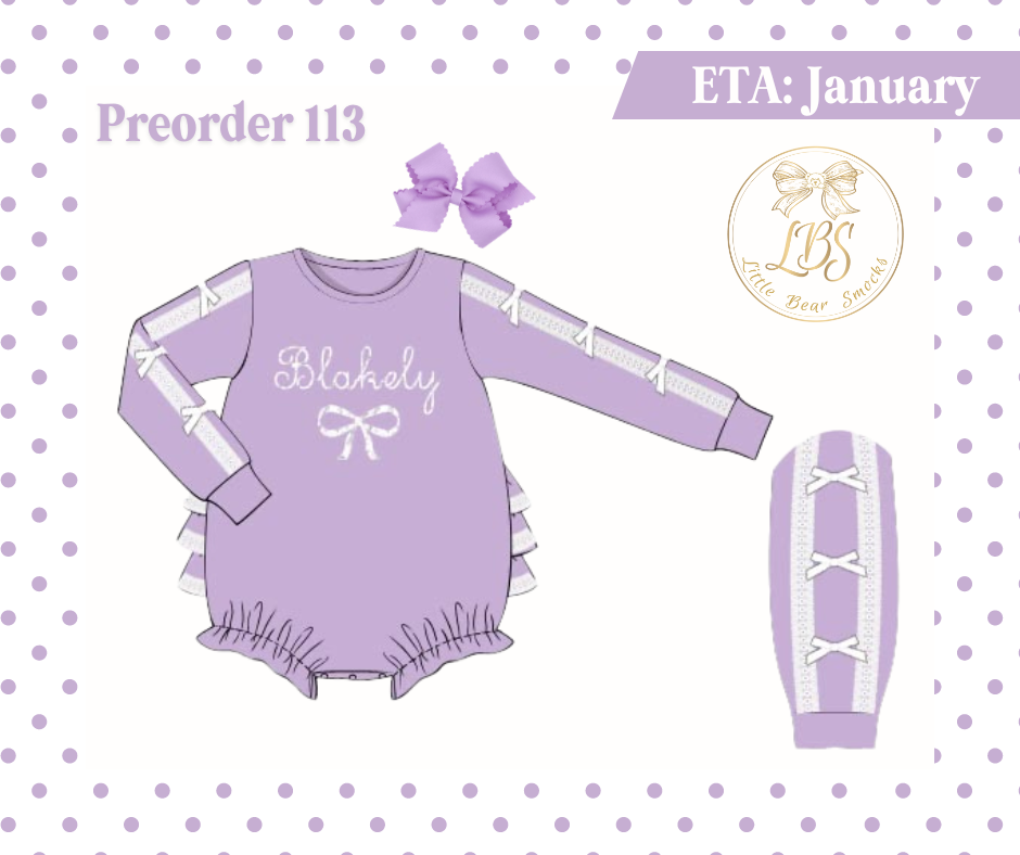 PO113 LAVENDER BOW SLEEVE BUBBLE