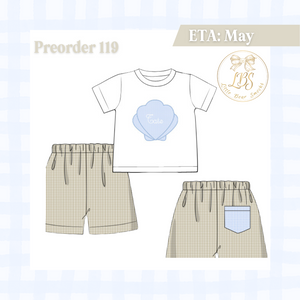 PO119 BOYS SEASHELL SHORT SET