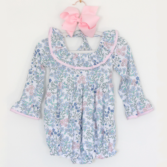 PINK & BLUE FLORAL RUFFLE BUBBLE