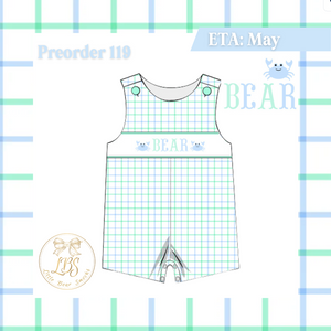 PO119 BOYS WINDOWPANE CRAB NAME SMOCKS