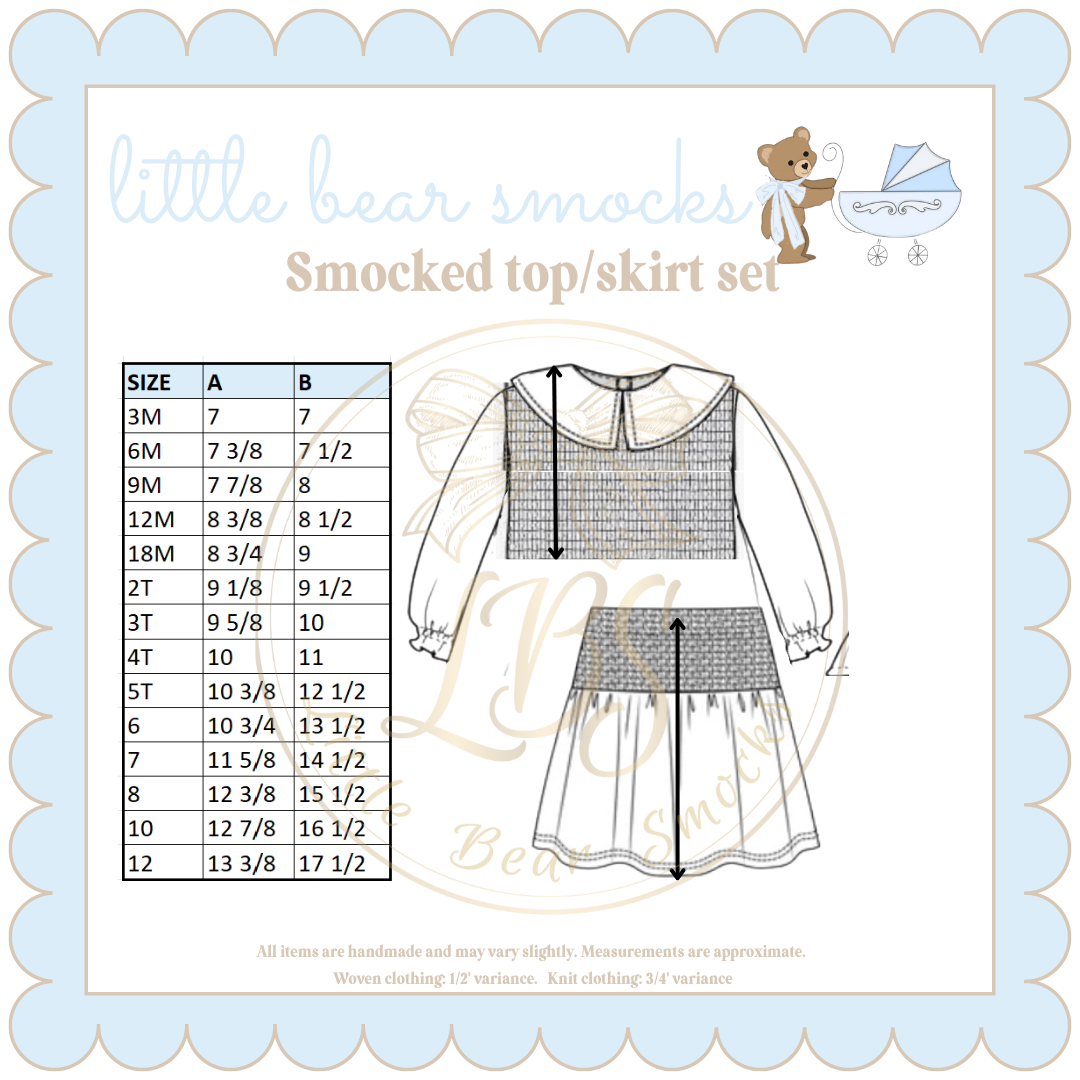 SMOCKED SKIRT SET – Little Bear Smocks