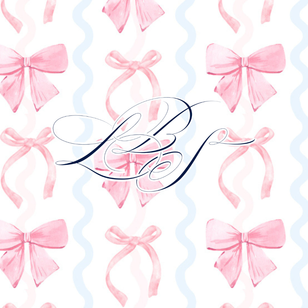 SQUIGGLE BOWS NAME SMOCKED BISHOP DRESS