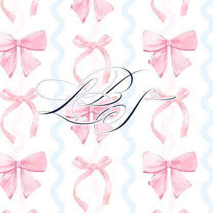 SQUIGGLE BOWS NAME SMOCKED BISHOP DRESS