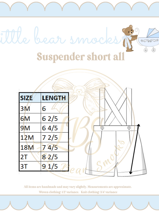 BOYS SUSPENDER SHORTALL