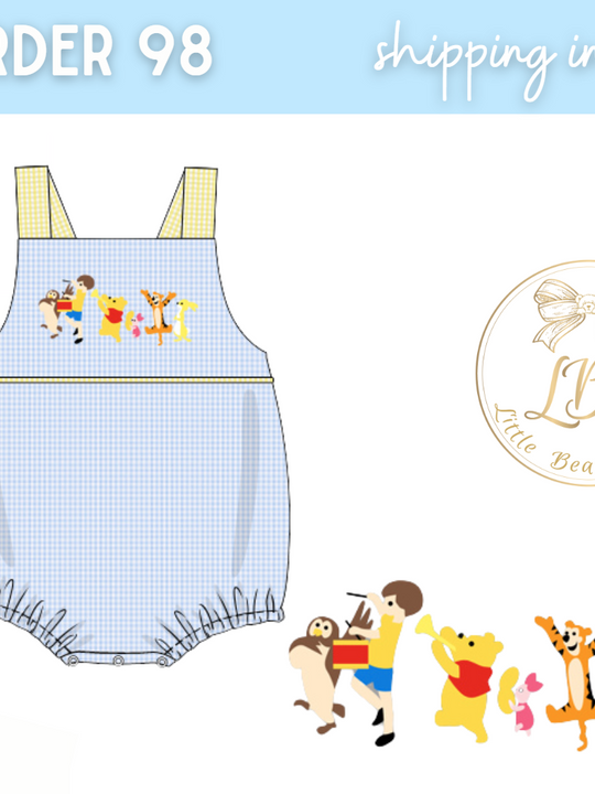 PO98 BOYS WINNIE THE POOH EMBROIDERED BUBBLE