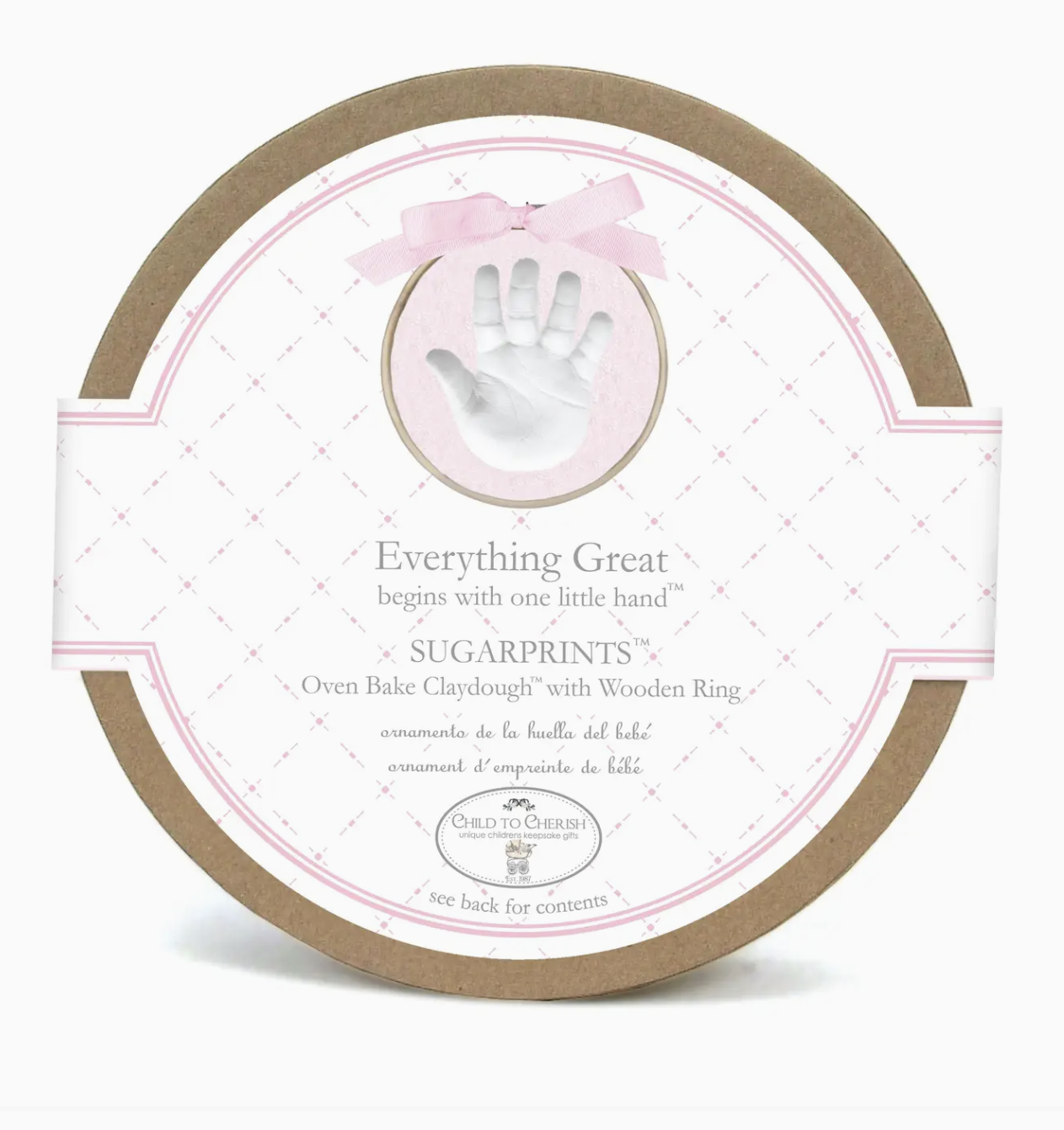 Pink Glitter Claydough Hand Print