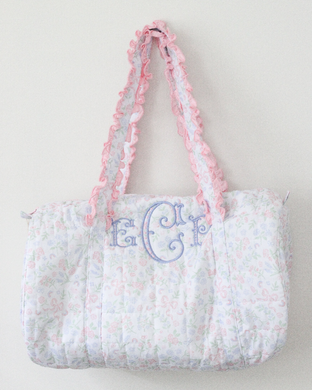 PASTEL FLORAL & BOWS QUILTED DUFFEL