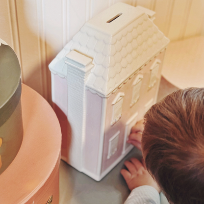 Pink Doll House Ceramic Piggy Bank