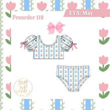 Load image into Gallery viewer, PO119 TYBEE TULIPS PUFF SLEEVE 2PC SWIM