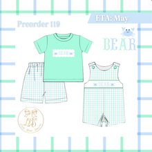 Load image into Gallery viewer, PO119 BOYS WINDOWPANE CRAB NAME SMOCKS