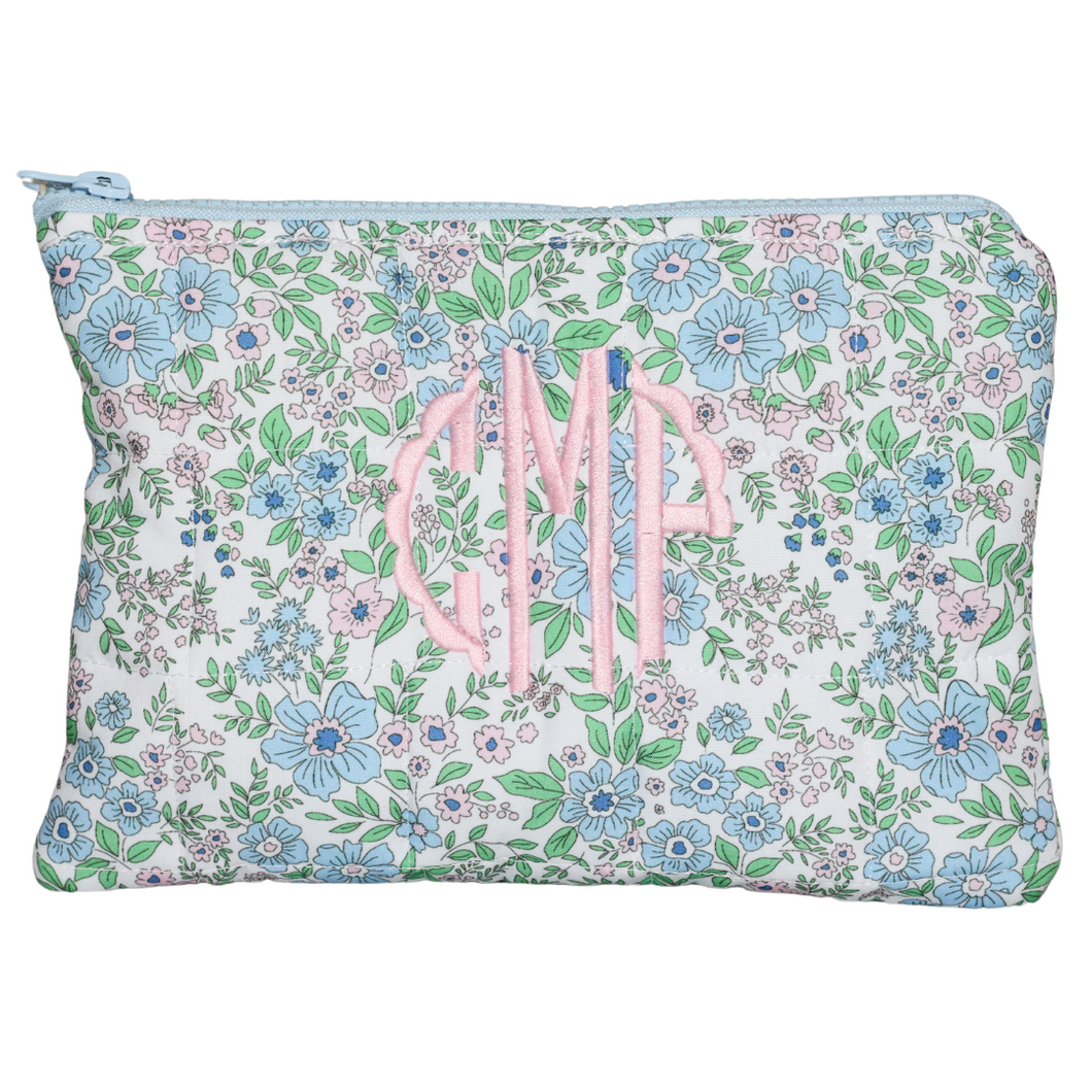 WESLIE FLORAL SMALL ZIPPERED POUCH