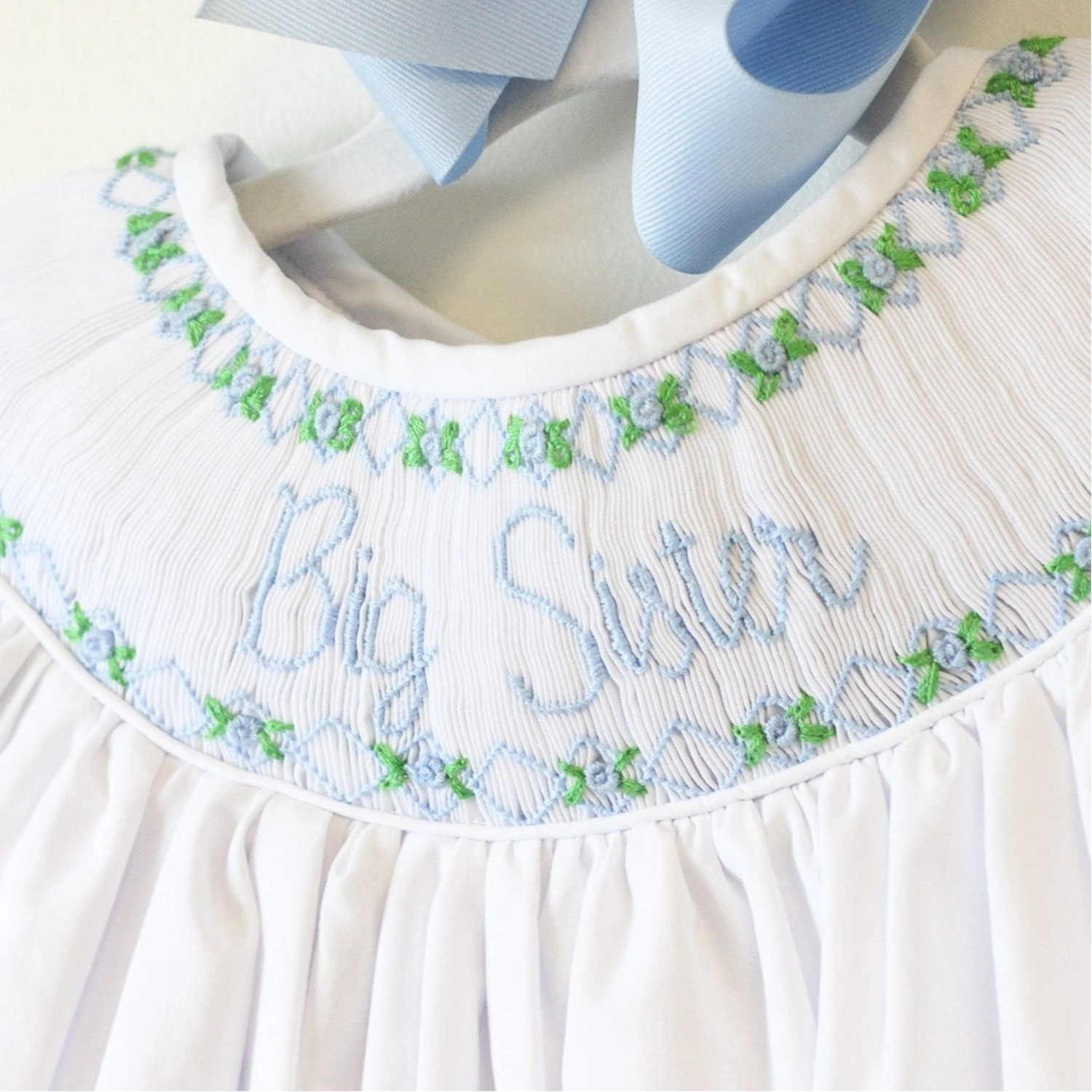 Blue Big Sister Smocked Bishop Dress 5T Blue Big Sister Smocked Bishop Dress 5T