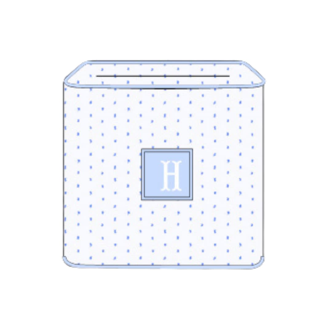 Initial Smocked Tissue Box Cover