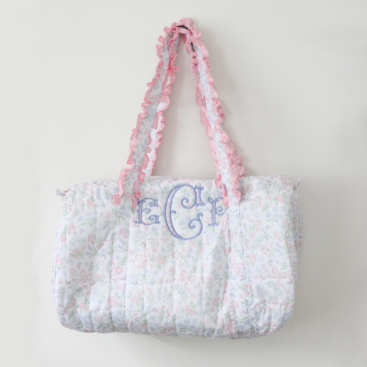 PASTEL FLORAL & BOWS QUILTED DUFFEL