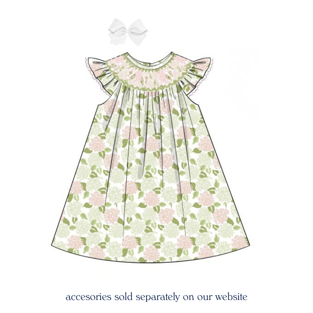 Holland Hydrangeas Smocked Dress