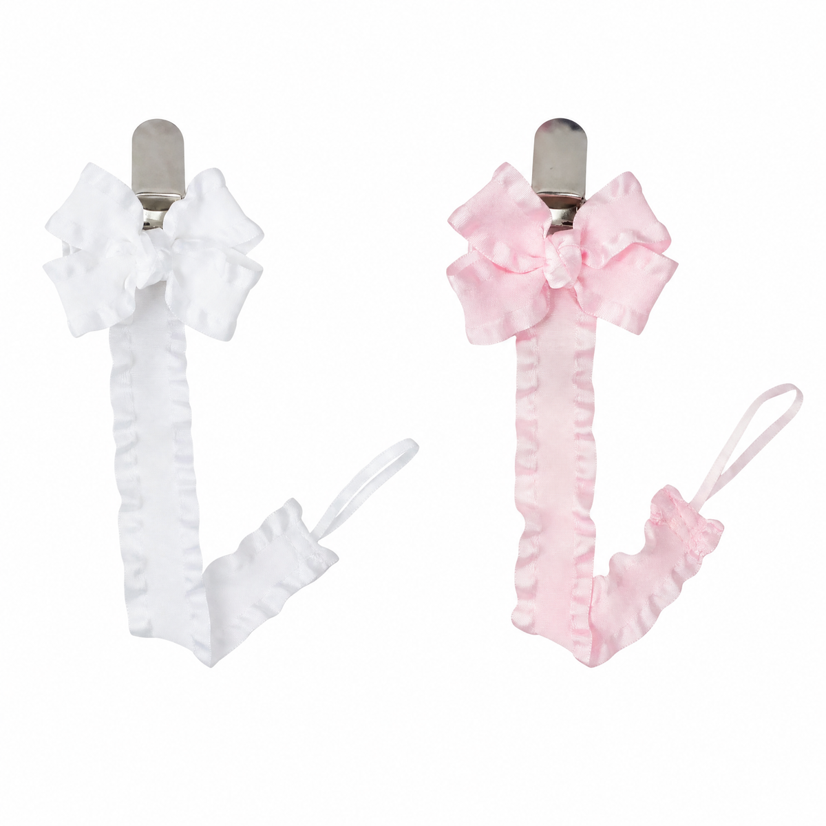 Double Ruffle Pacifier Clip