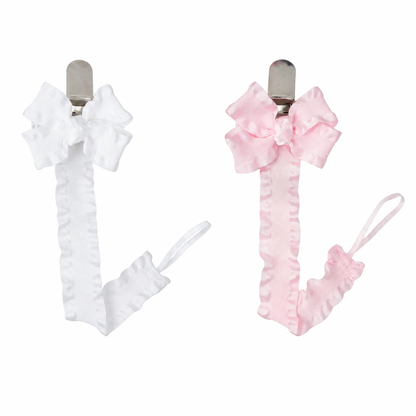 Double Ruffle Pacifier Clip