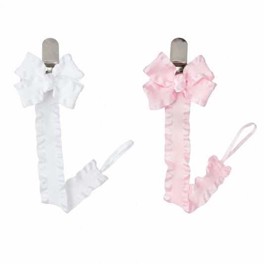 Double Ruffle Pacifier Clip