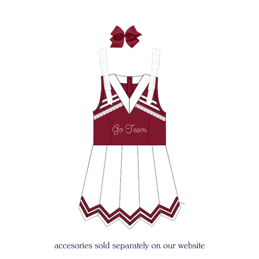 Maroon & White Cheer Dress (built in shorts)