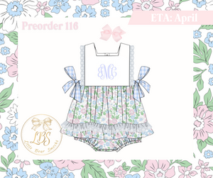 PO116 PINK & BLUE FLORAL SKIRTED BUBBLE