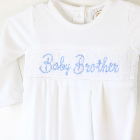 SMOCKED BABY BROTHER GOWN