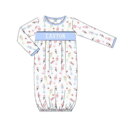 BLUE NUTCRACKER NAME SMOCKED DAY GOWN