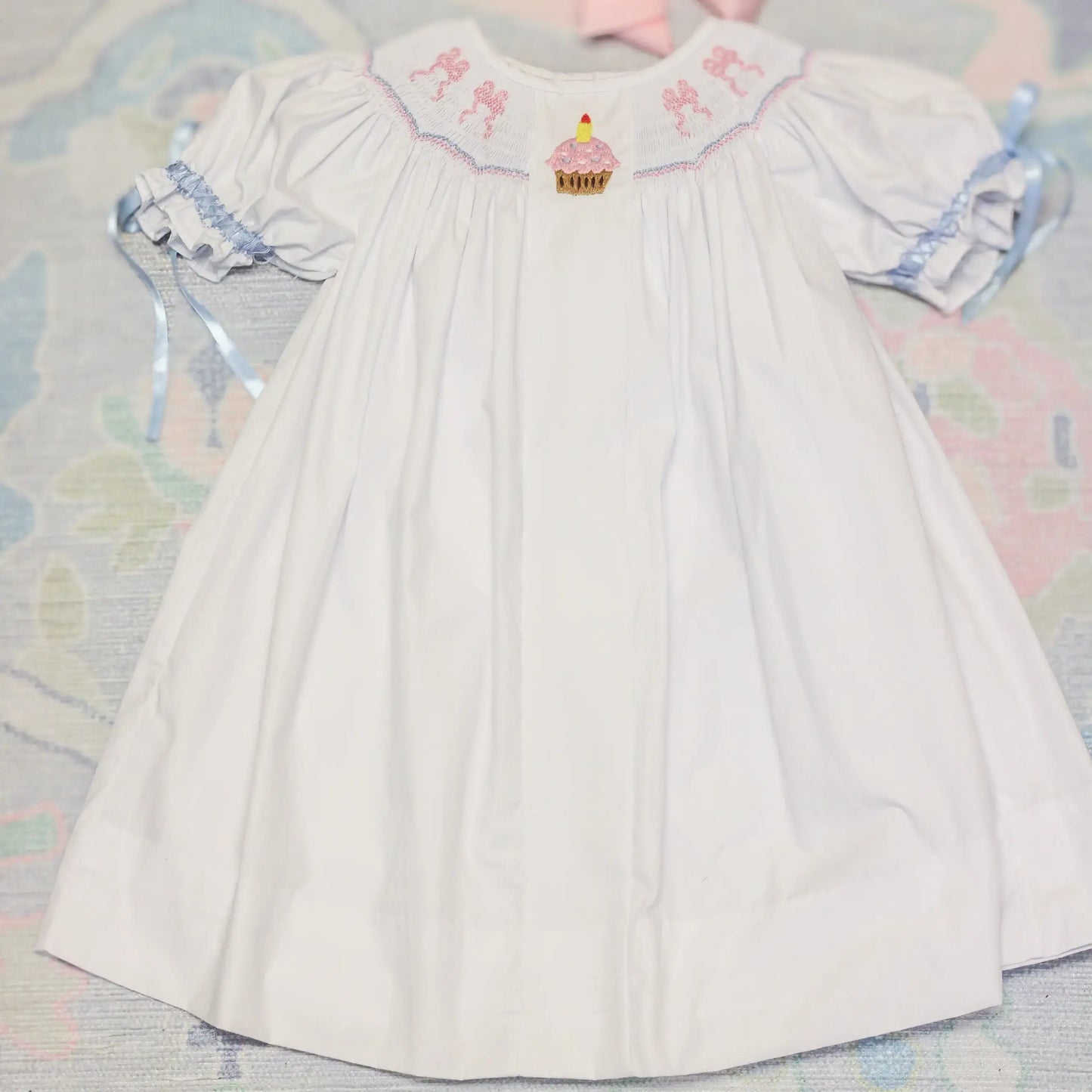 BIRTHDAY BOWS SMOCKED DRESS