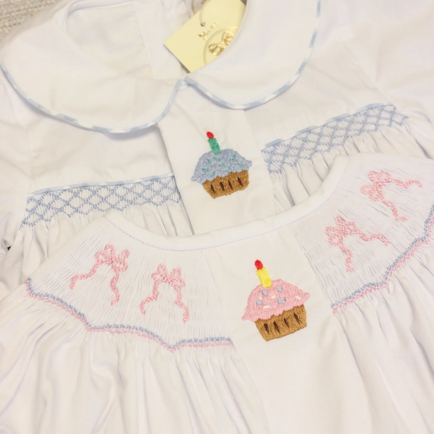 BIRTHDAY BOWS SMOCKED DRESS