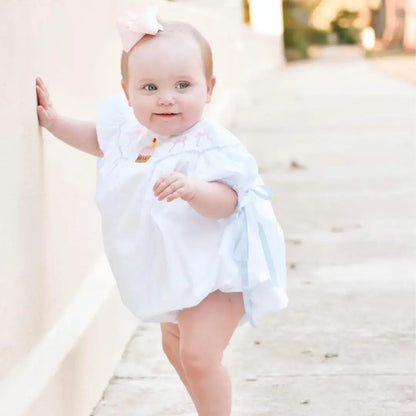 BIRTHDAY BOWS SMOCKED BUBBLE