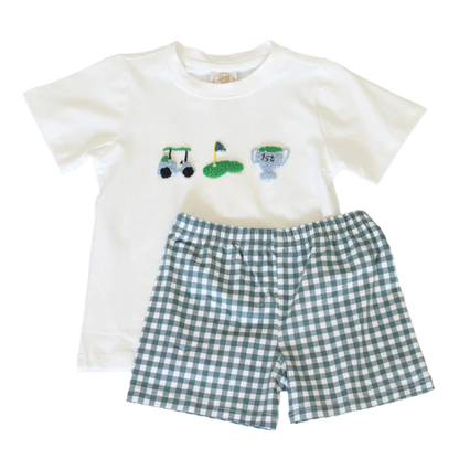 BOYS FRENCH KNOT TOURNAMENT SHORT SET