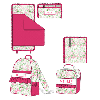 PINK & GREEN FLORAL NAME SMOCK LUGGAGE