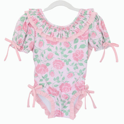 RILEY ROSES SMOCKED 1PC SWIM