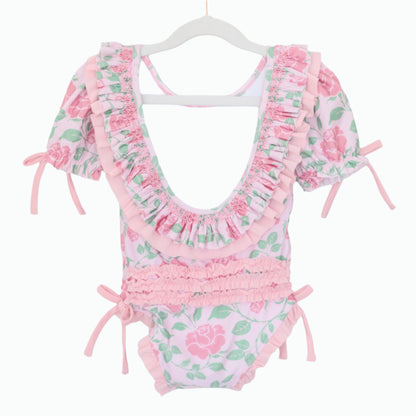 RILEY ROSES SMOCKED 1PC SWIM