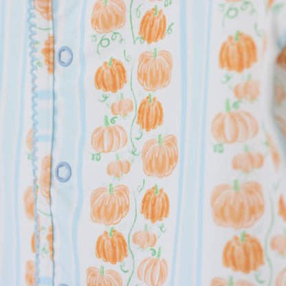 BOYS BLUE WATERCOLOR PUMPKINS DIAPER SET
