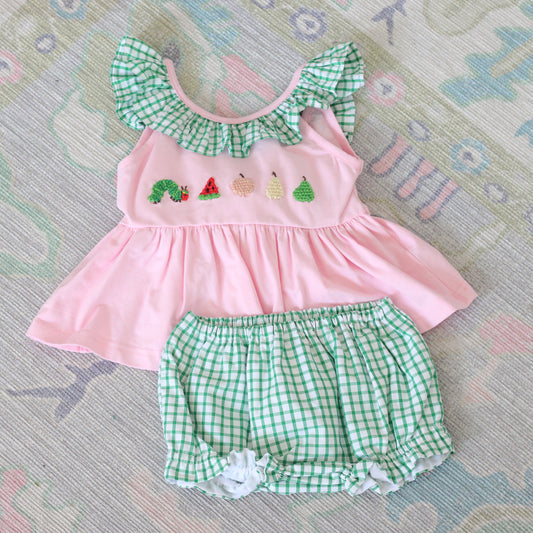 CROCHET VERY HUNGRY CATERPILLAR DIAPER SET