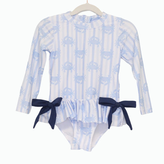 GIRLS BLUE CRABS 1PC RASH GUARD